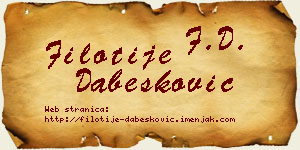 Filotije Dabesković vizit kartica